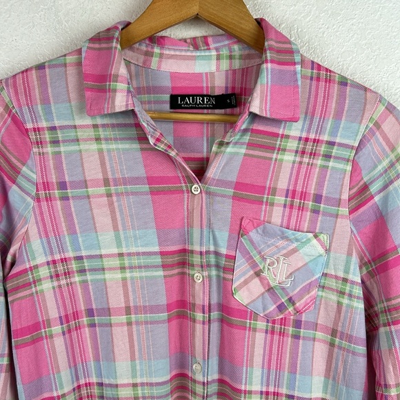 Perfect LAUREN Ralph Lauren Nightgown button sleep shirt small - Picture 2 of 8